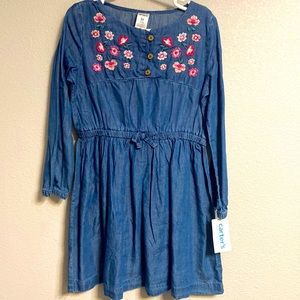BRAND NEW! Denim with cute floral design jean dress for girls! Brand New! 💙💐